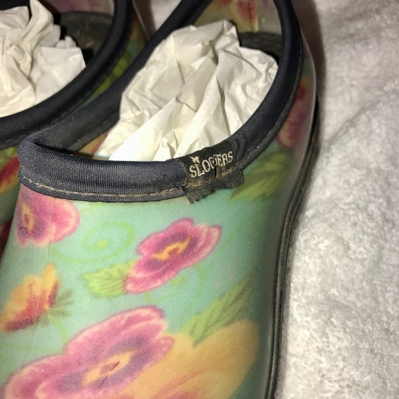 Sloggers shoes size 8, Turquoise Pansy print Rain and garden shoes NWOT - Picture 5 of 7